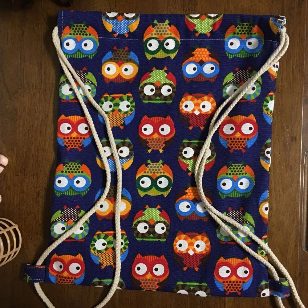 Хлопковый холщовый дорожный рюкзак YILE на шнурке Студенческая сумка для книг с