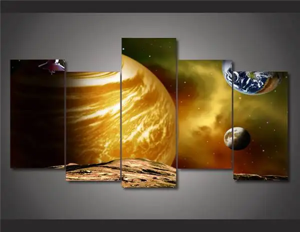 Hd печатная космическая картина с изображением планеты холст печать декор