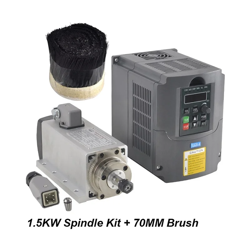 Spindle Kit 4 ЧПУ шпиндель 1,5 кВт с воздушным охлаждением ER11 фрезерный двигатель 220 В VFD инвертор конвертер контроллер для гравировки инструменты - Цвет: Spindle Kit 4