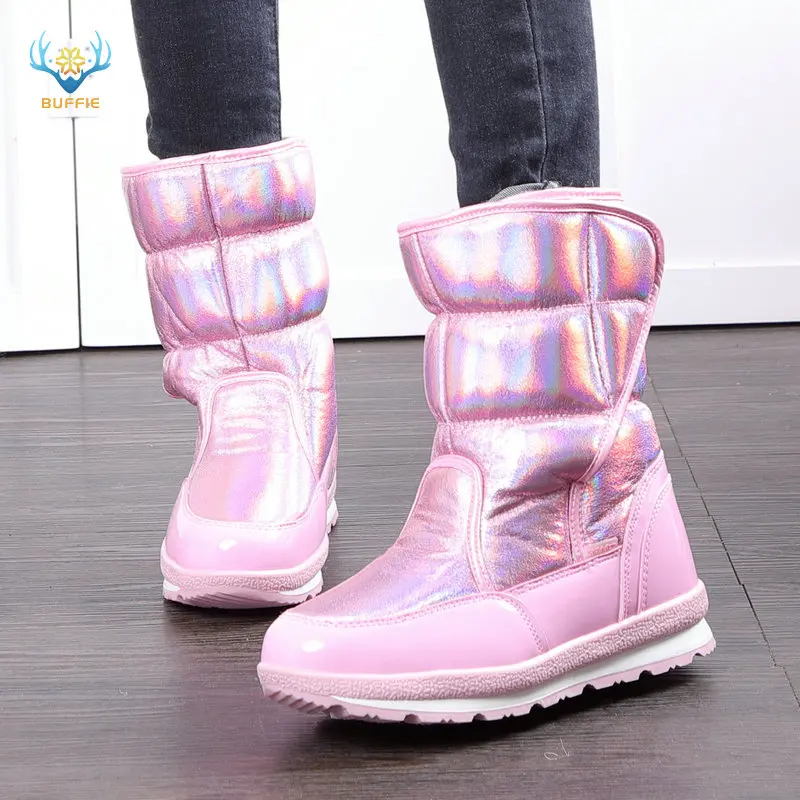 M903Liang-pink ; зимние женские теплые ботинки; женская теплая обувь с искусственным мехом; женские модные ботинки белого цвета; нескользящая подошва - Цвет: M903Liang-pink
