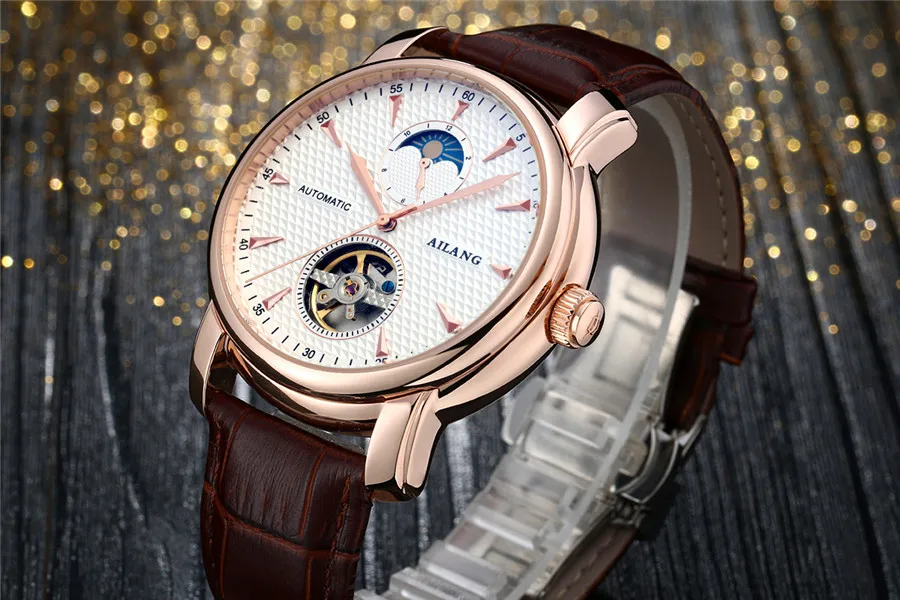 Часы Tourbillon Мужские деловые повседневные автоматические механические военные