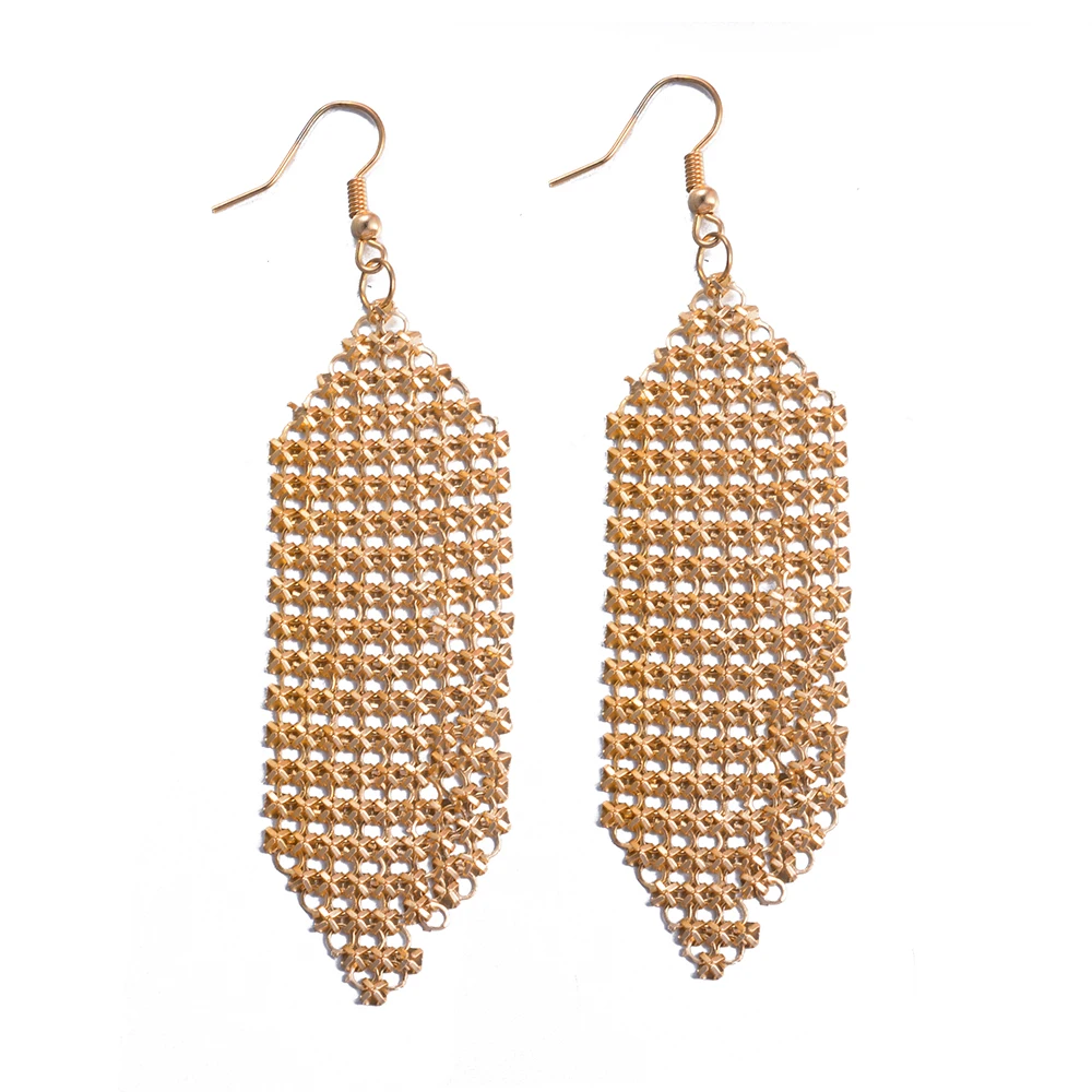 Женские длинные висячие серьги WANDO в стиле рок панк с большим листом