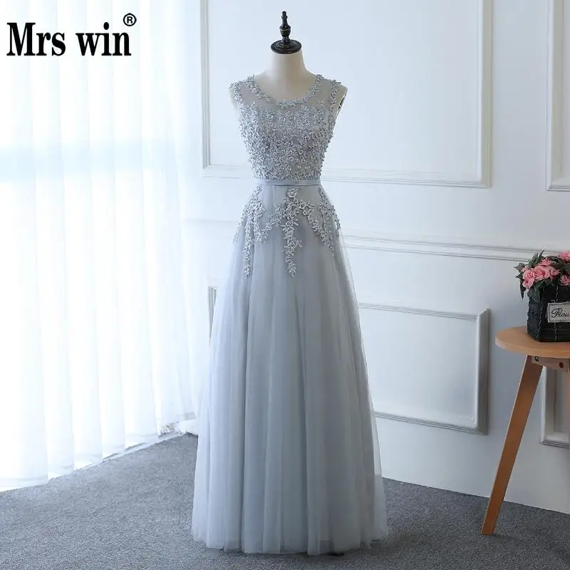 Robe De Soiree с надписью: миссис победа Длинное кружевное вечернее платье вышивкой из
