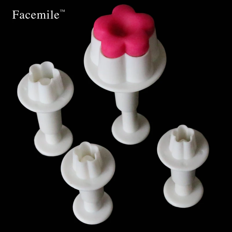 4 шт. помадка Набор для декорирования тортов SugarCraft Плунжер резак печенья сливы