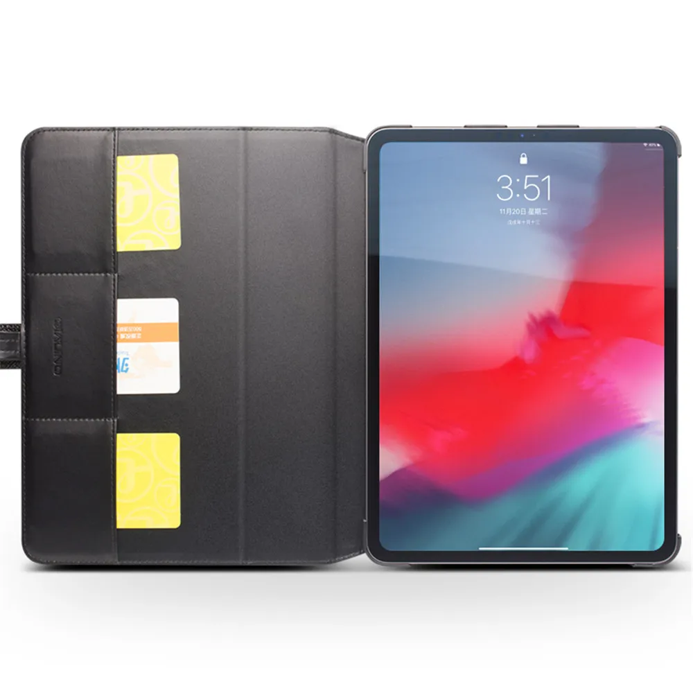 QIALINO Ультратонкий чехол из натуральной кожи для iPad Pro 12 9 2018 с откидной крышкой и
