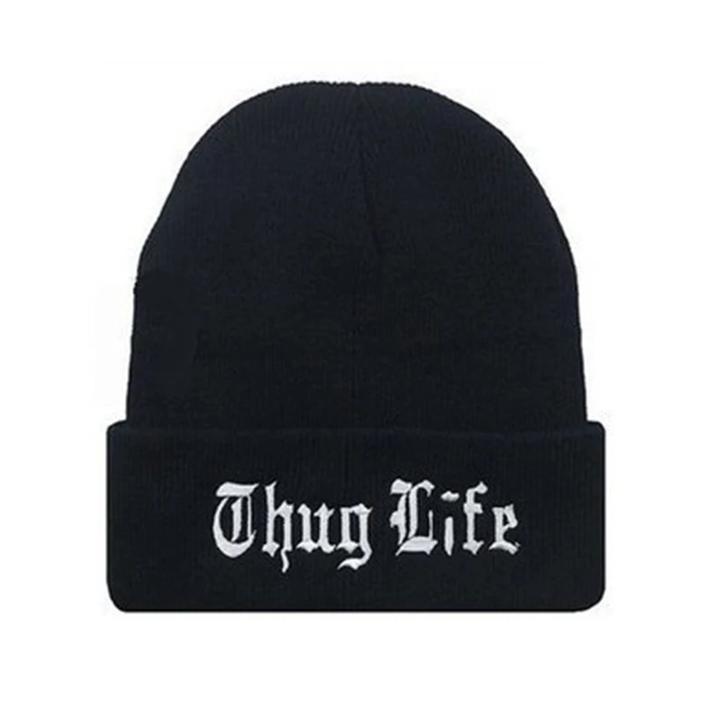 Новинка THUG LIFE черная шапка с буквенным принтом унисекс модные хип-хоп мужские шапки вязаные шапки для женщин Skullies Gorros Bonnets