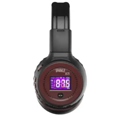 Zealot B570 Bluetooth наушники складные Hi-Fi стерео беспроводные наушники с ЖК-дисплеем экран гарнитура FM радио Micro-SD слот - Цвет: Коричневый