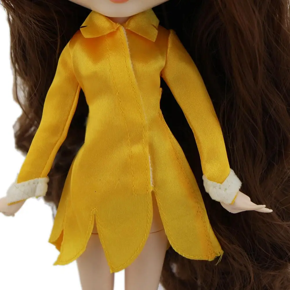 Ручной работы элегантные желтое платье Вечеринка Мини Одежда с длинным рукавом