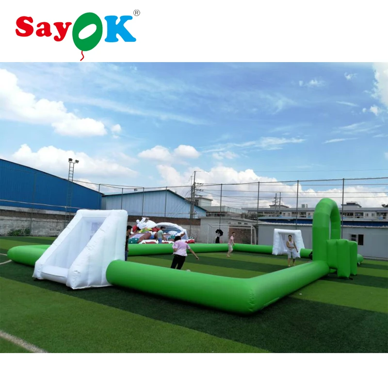 Зеленый ПВХ надувное футбольное поле Надувное мыло игра открытая | Игрушки и