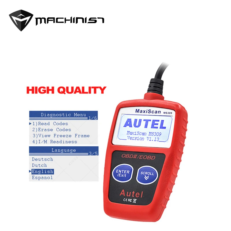 Autel MaxiScan MS309 подключению CAN-шины OBD2 читатель кода Европейская система бортовой