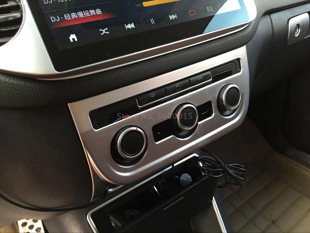 Для Volkswagen Tiguan 2012 2013 ABS матовый средний контрольный чехол, декоративная накладка, наклейка, внутренние автомобильные аксессуары