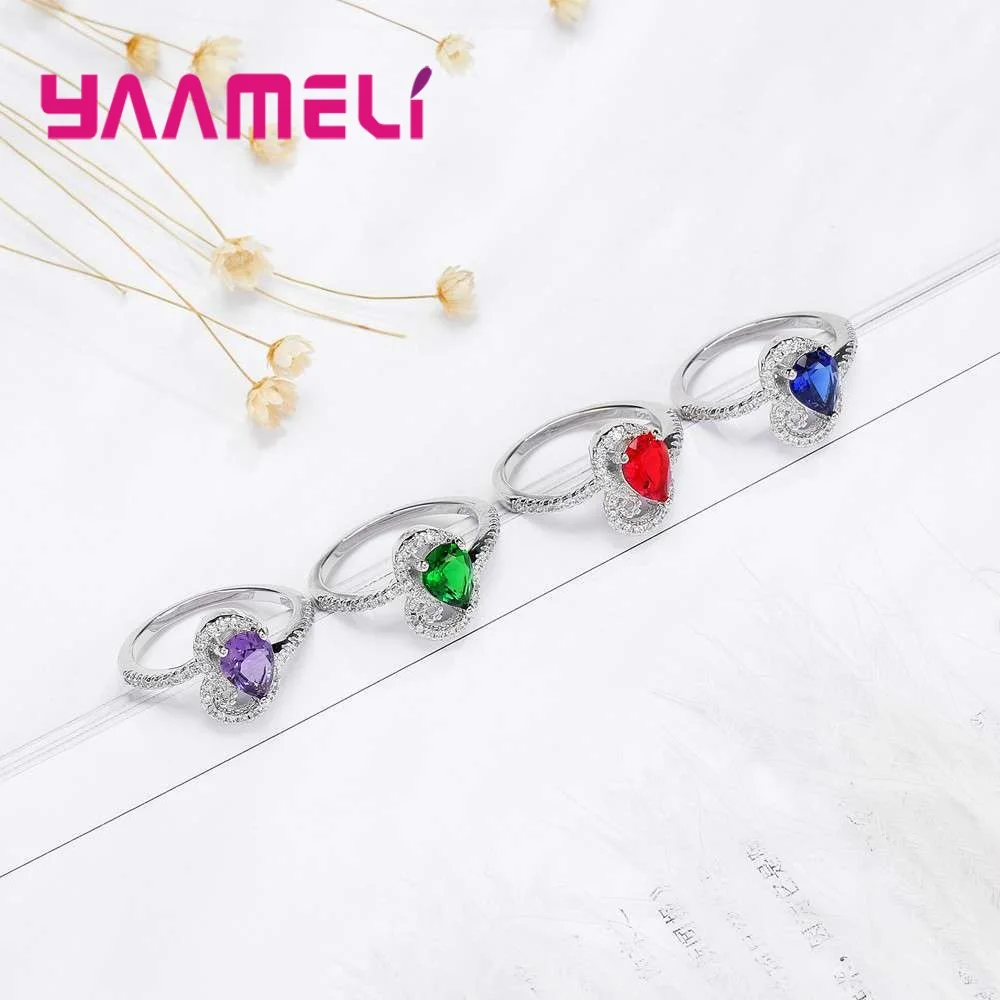 Классические серебряные кольца в форме капли для женщин прекрасный подарок