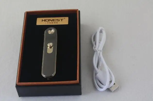 Честная USB Зажигалка, ультра тонкая ветрозащитная металлическая зажигалка, мужская и женская Электронная зажигалка