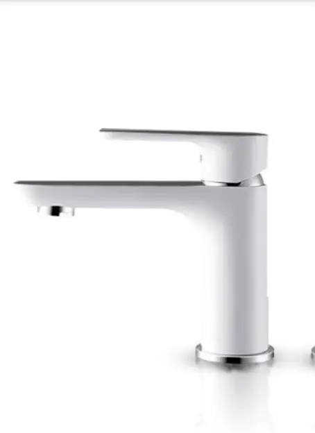 Смеситель для раковины с белым рисунком кран ванной комнаты одной ручкой