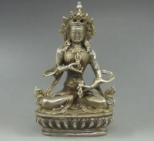 

Collectible Decorated Old Handwork Tibet Silver Vajrasattva Buddha Statue