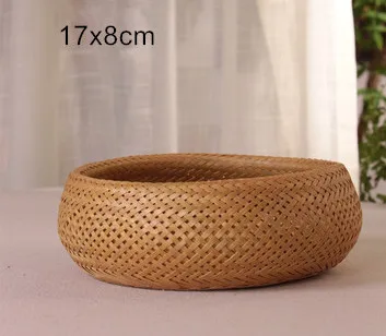 Круглые бамбуковые ручки тканые корзины, для хранения Eco-Friendly Подарочная корзинка для фруктов леденцы/ящик для хранения овощей Кухня Органайзер - Цвет: L