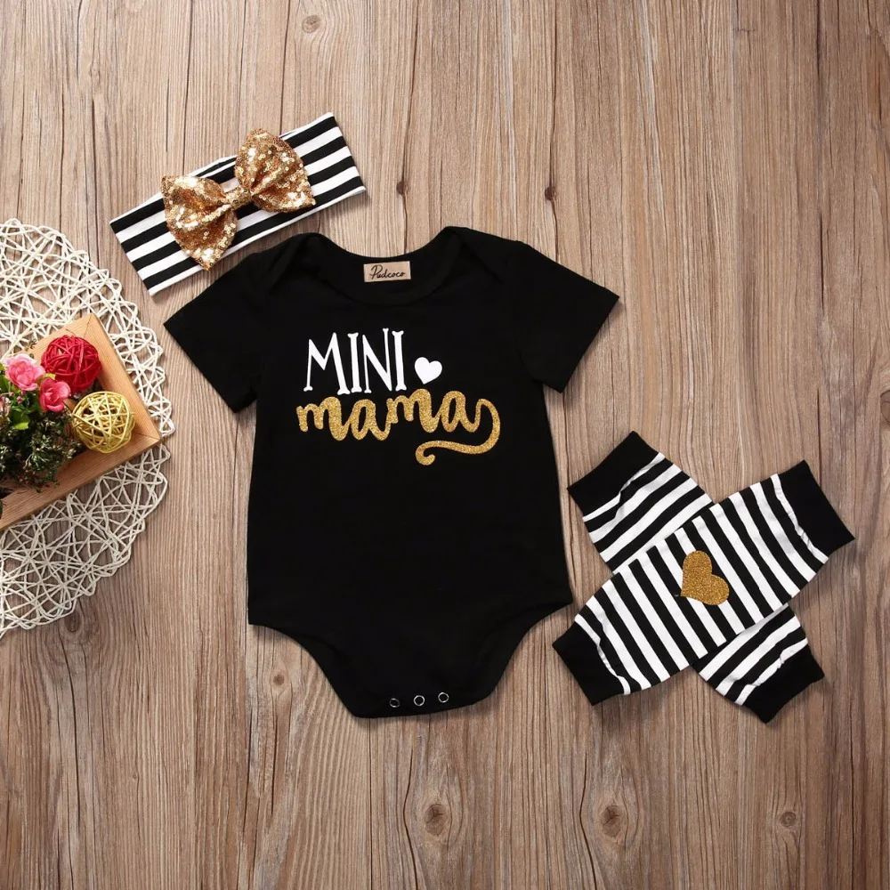 4 предмета Одежда для новорожденных одежда маленьких девочек комбинезон с