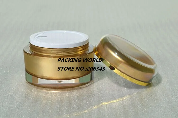 Белая акриловая круглая бутылка для крема 50 г пластиковая банка ночного