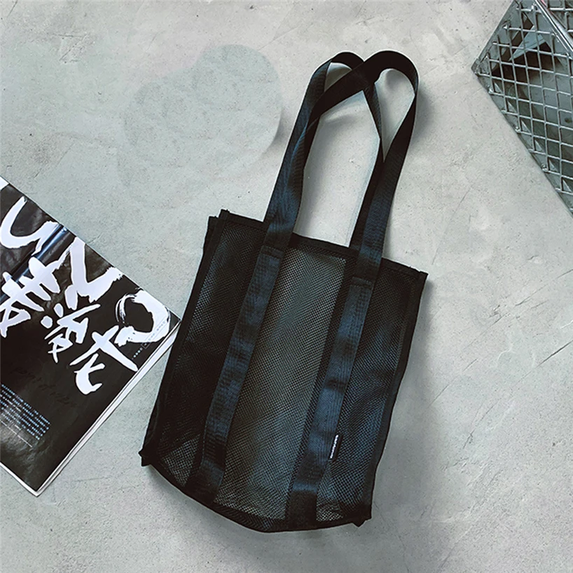 Aelicy Повседневная Сумка-тоут женская прозрачная сетчатая сумочка мужская