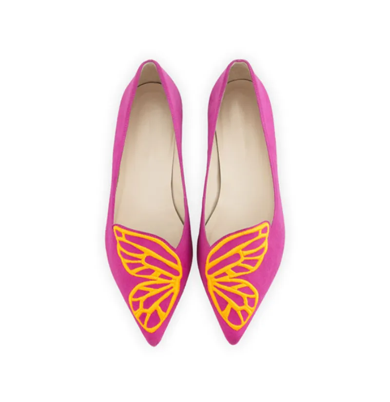 Модные женские туфли на плоской подошве с украшением в виде бабочки Элегантные