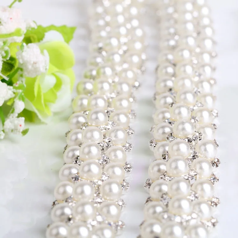 Crystal Rhinestones Chain Silver Base Tirm DIY Wedding Dress Accessories Rhinestone Applique | Дом и сад
