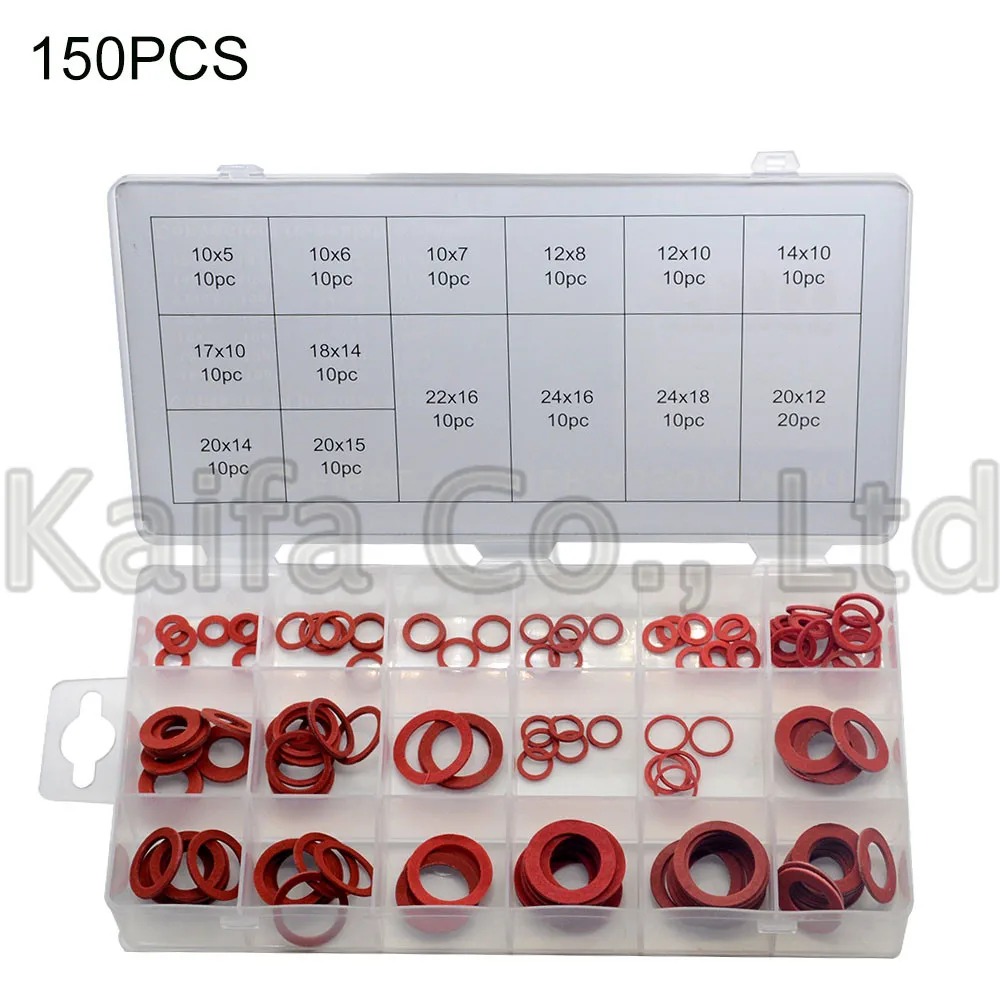 150pcs 150 шт. 600 Сталь плоская пластина изоляционные шайбы красный Бумага Мезон прокладка изоляционные проставки комплект - Цвет: 150pcs