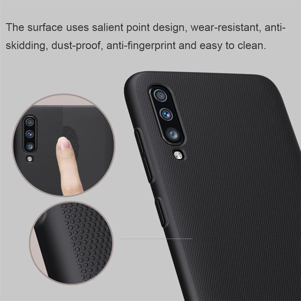 Чехол для samsung Galaxy A70, чехол для телефона Nillkin, суперматовый защитный жесткий чехол из поликарбоната для samsung Galaxy A70, Подарочный держатель для телефона
