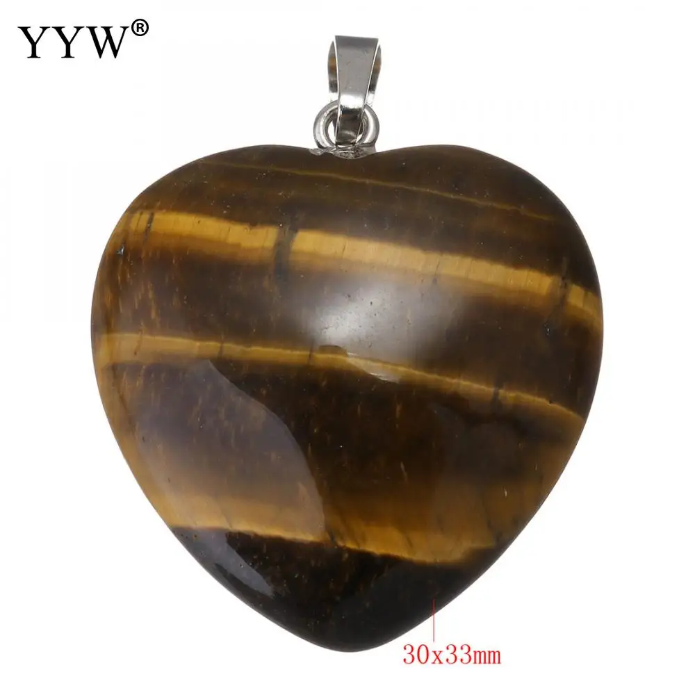 Подвески с натуральным кристаллом Love Heart для влюбленных каменный розовый кварц