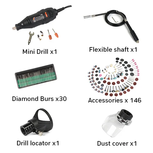Set 4 Электрический Роторный инструмент Dremel инструменты гравировальный станок ручка для Dremel 3000 4000 Мини электрическая дрель шлифовальный станок сверлильный станок 146 шт - Цвет: Set 4