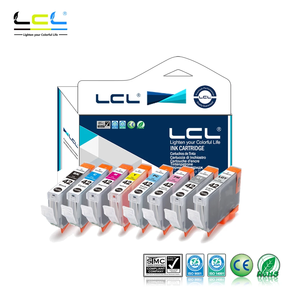 Чернильный картридж LCL CLI 42 CLI42 (8 Pack BK C M Y PC PM LGY) совместим с Canon PIXMA Pro 100/CLI 42BK|ink