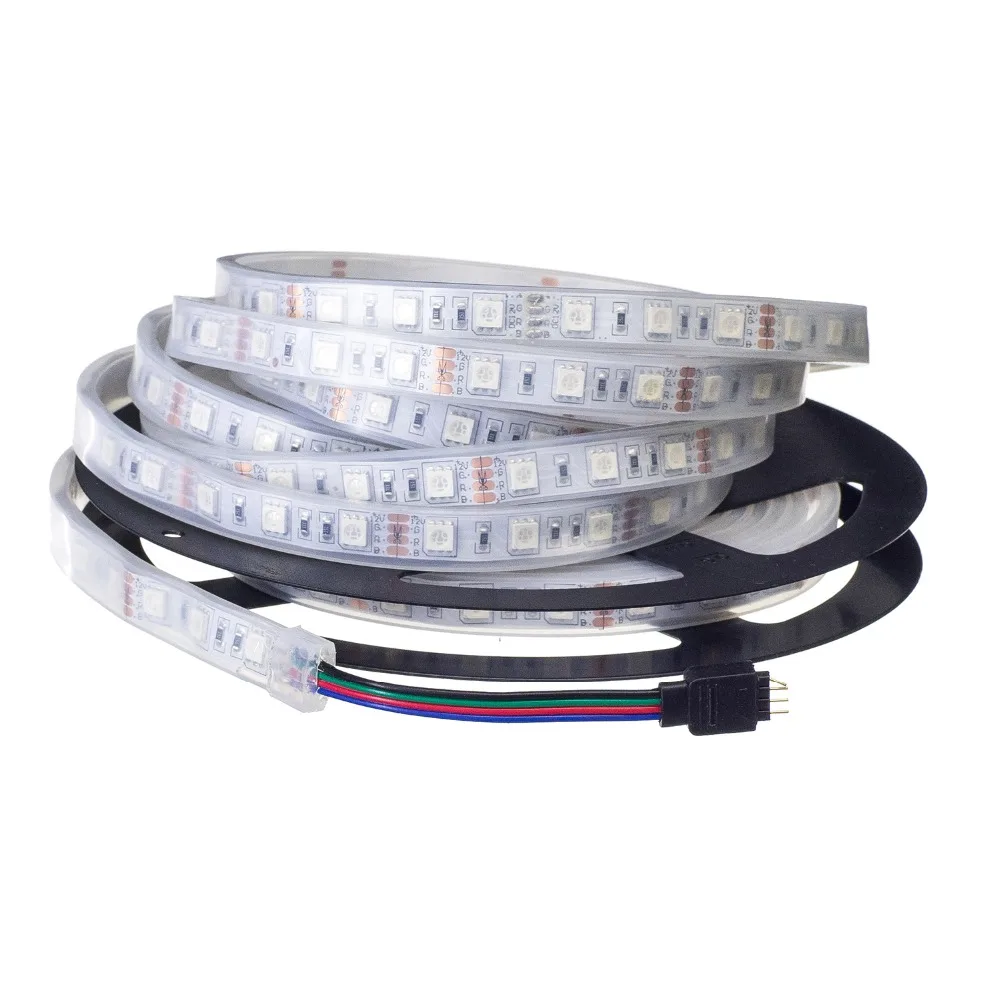 OSIDEN 5050 светодиодный полосы света кремний Водонепроницаемый IP67 dc12V 300 светодиодный 5 м RGB белый/теплый белый светодиодный лента Гибкая 5 м