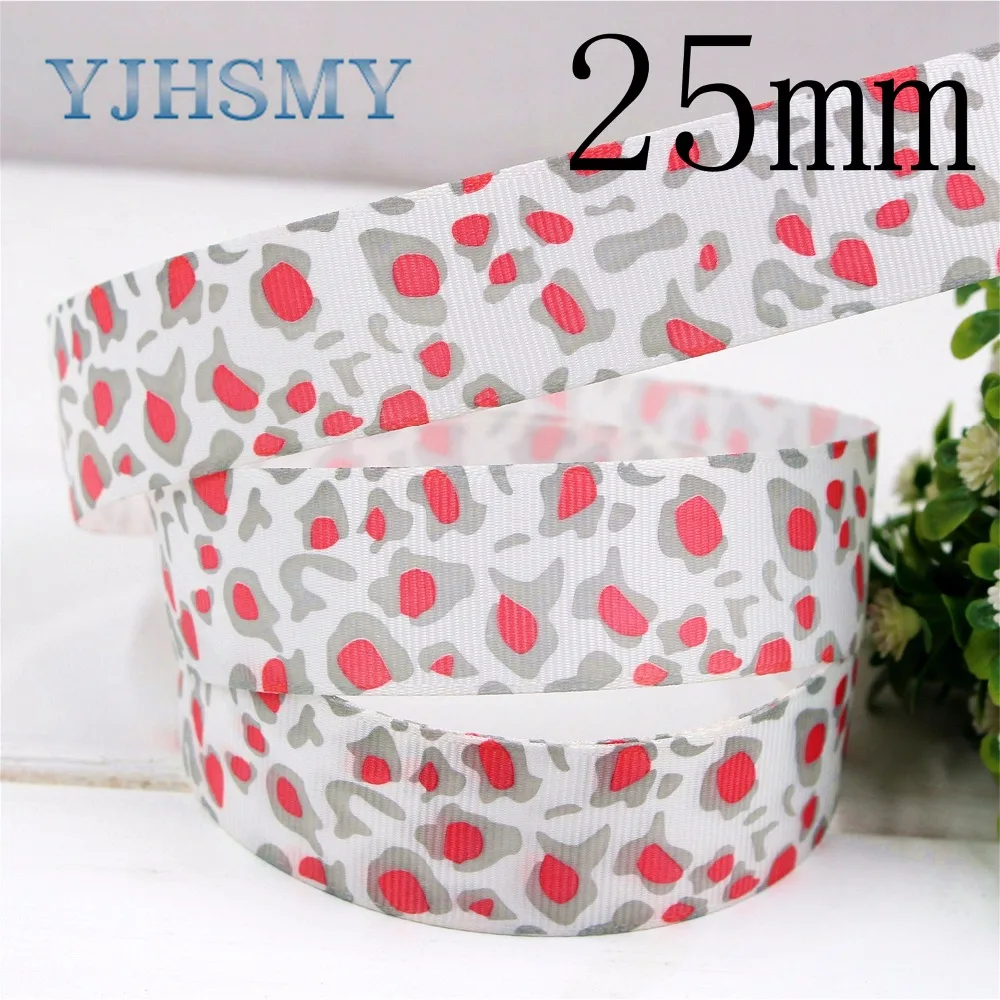 YJHSMY H-17411-1121 10 ярдов 25 мм 22 Леопардовый принт ленты grosgrain свадебный подарок