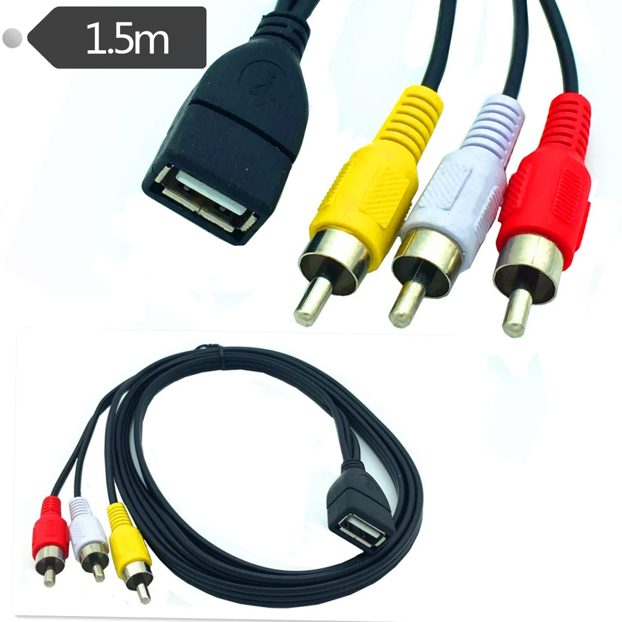 Usb женщина к 3rca линии usb три лотоса av USB AV аудио и видео комплект top box