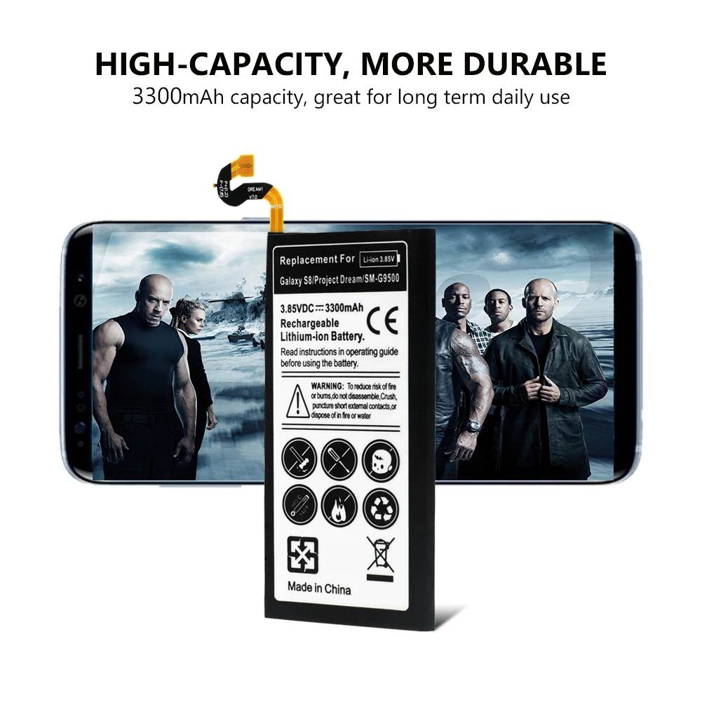 Оригинальная запасная батарея для телефона Samsung Galaxy S8 SM G9500 G Project Dream G950U G950V