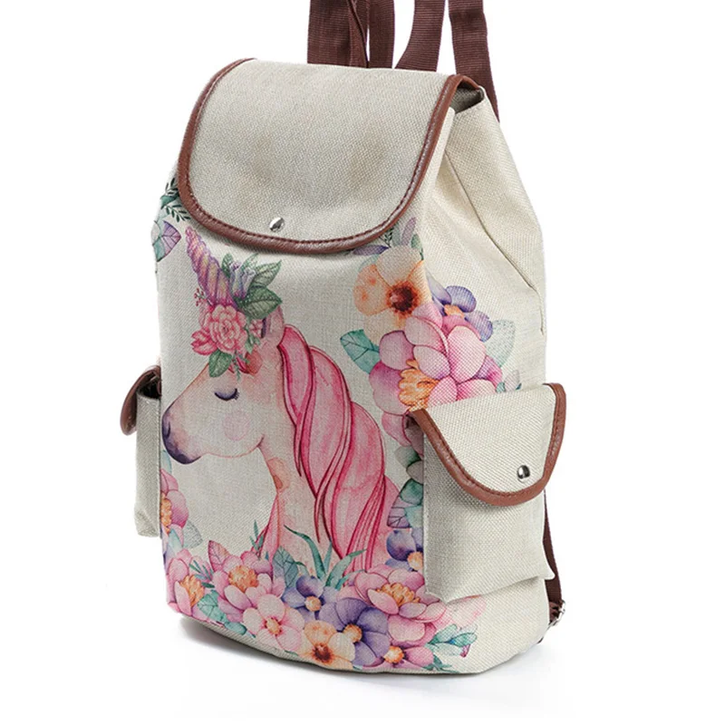 Школьный рюкзак с единорогом милый Mochila Feminina модный кулиской принтом Kawaii