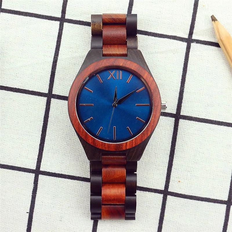 

2017 fashion Men Nature Sandalwood Modern Stylish Full Wooden Strap high quality hand-made male Wristwatch Relogio free shipping
