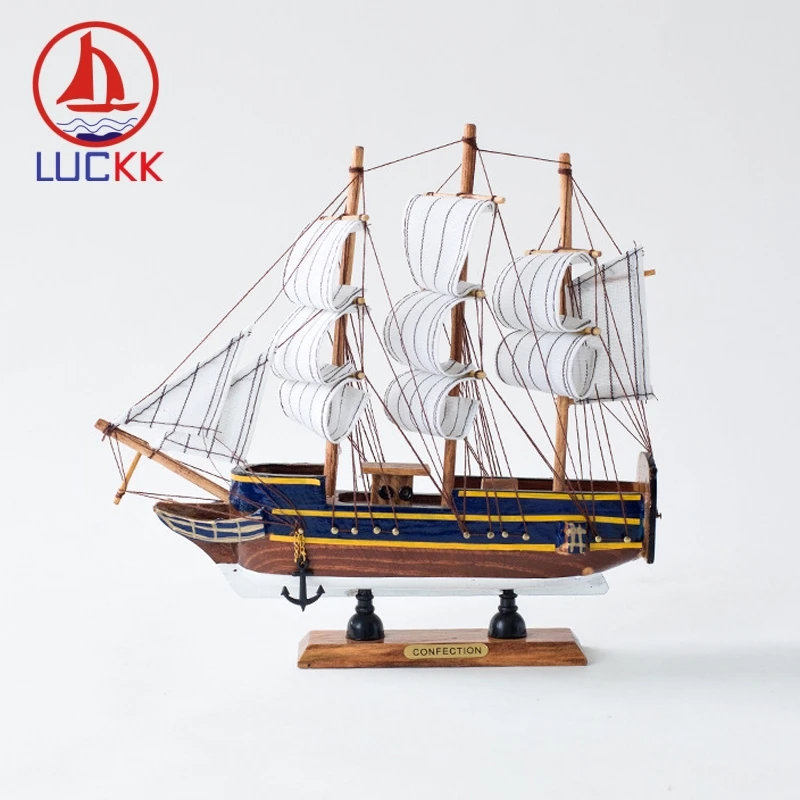 LUCKK 24 см DIY ретро модель парусной лодки ручной работы домашний интерьер украшения