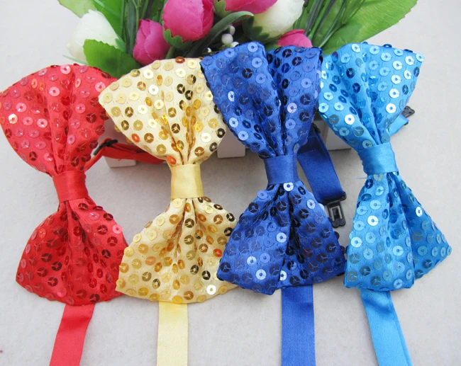 2018 Новый Модный Блестящий галстук бабочка с пайетками регулируемый для