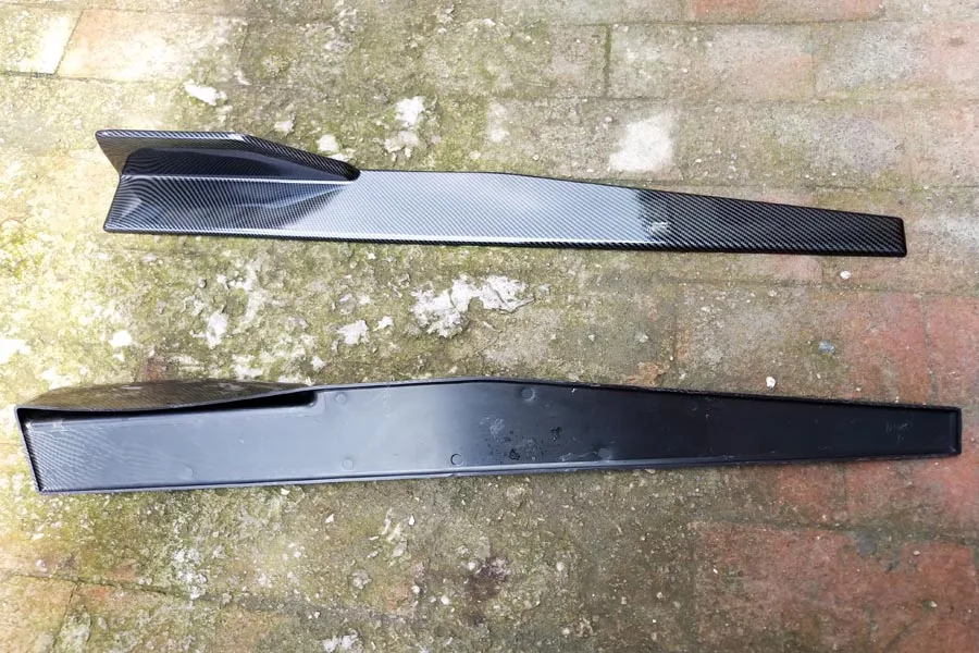 2PC UNIVERSAL CARBON LOOK SIDE SKIRT ROCKER SPLITTERS WINGLET DIFFUSER 860*95*75mm(34&quotx3.7&quotx3&quot) | Front Skirt