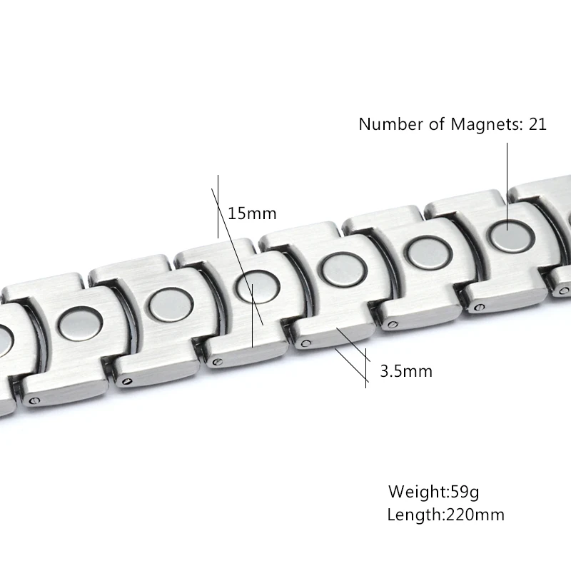 Escalus Men's Health Healing Bracelet For Men Antique Silver Color Magnetic 21pcs Magnet fashion Bracelets Jewelry Classic Charm |