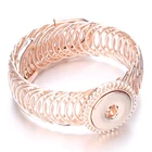 Горячая Распродажа, розовое золото, оснастка, ювелирное изделие, регулируемый металлический браслет, кнопка, браслет, подходит для 18 мм, кнопки, ювелирные изделия для женщин