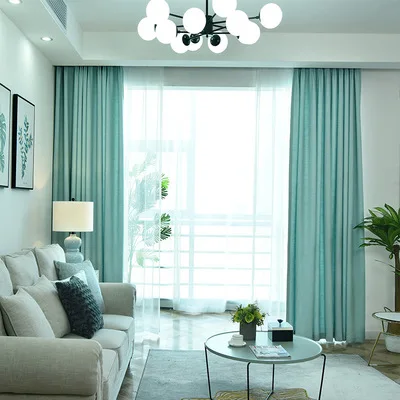 High-end living room bedroom balcony curtains solid color thick linen curtain custom | Дом и сад