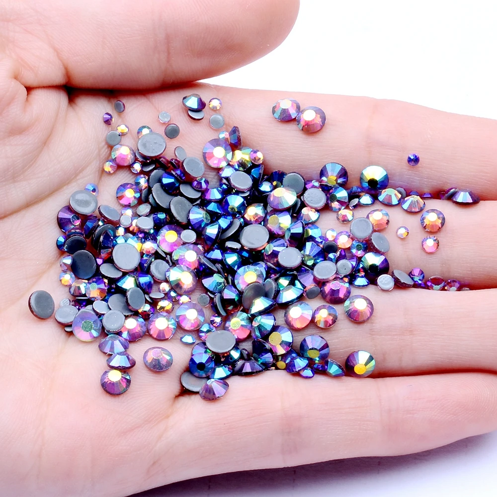 

Iron On Hotfix Rhinestones Light With Glue Backing Flatback Strass For Clothes Shoes New Light Amethyst AB Color