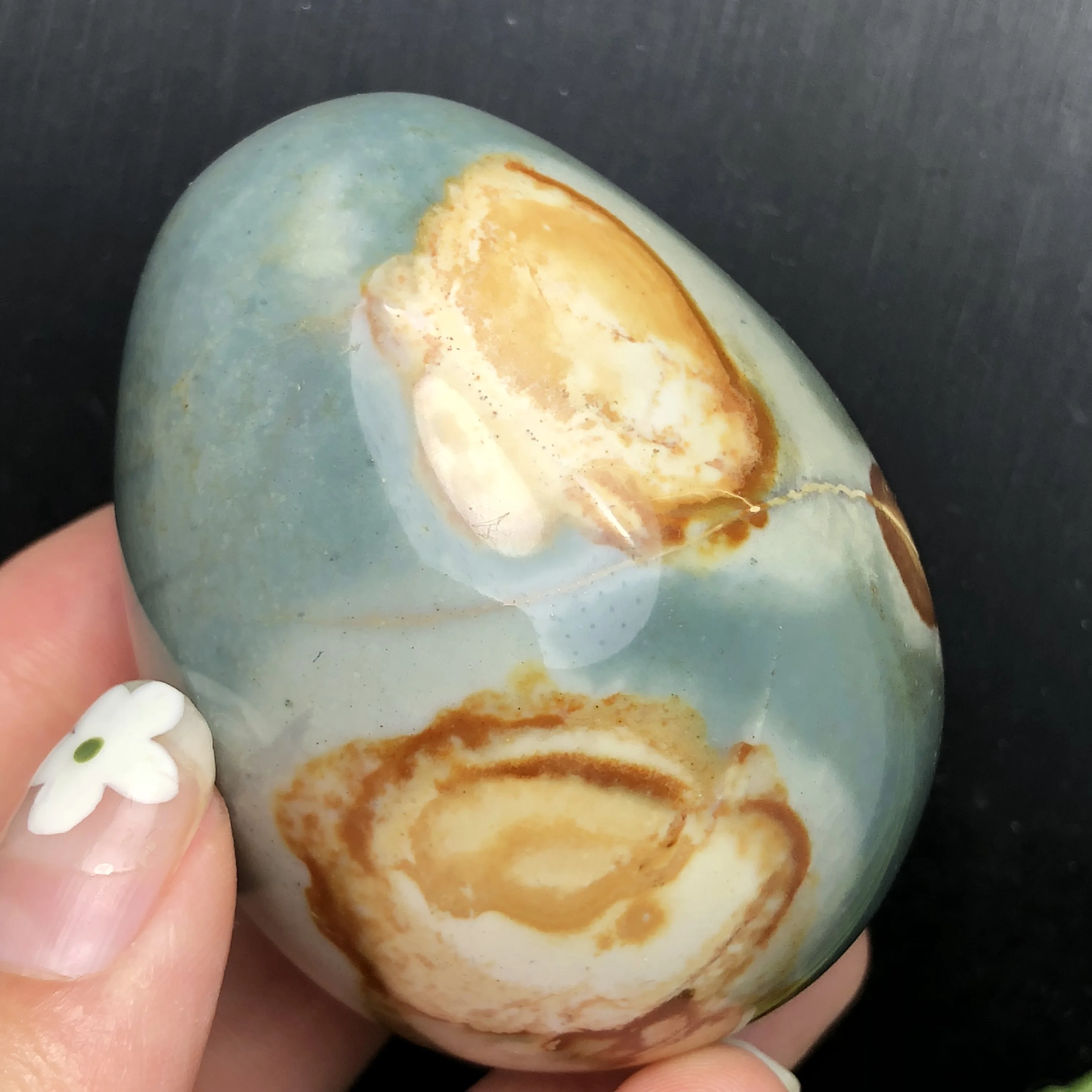 

Natural Marine stone polishing crystal eggstone gem healing raw stone massager