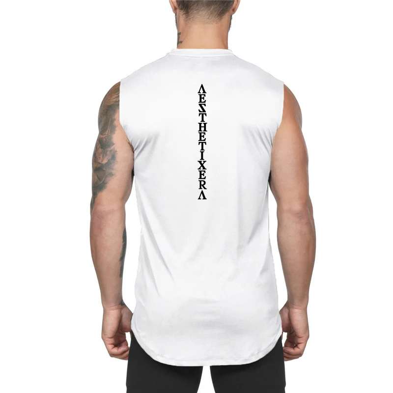 

New Summer Gyms Clothing Sporting Singlet Bodybuilding Stringer Tank Top Men Fitness Sleeveless Shirt Muscle Vest Tanktop