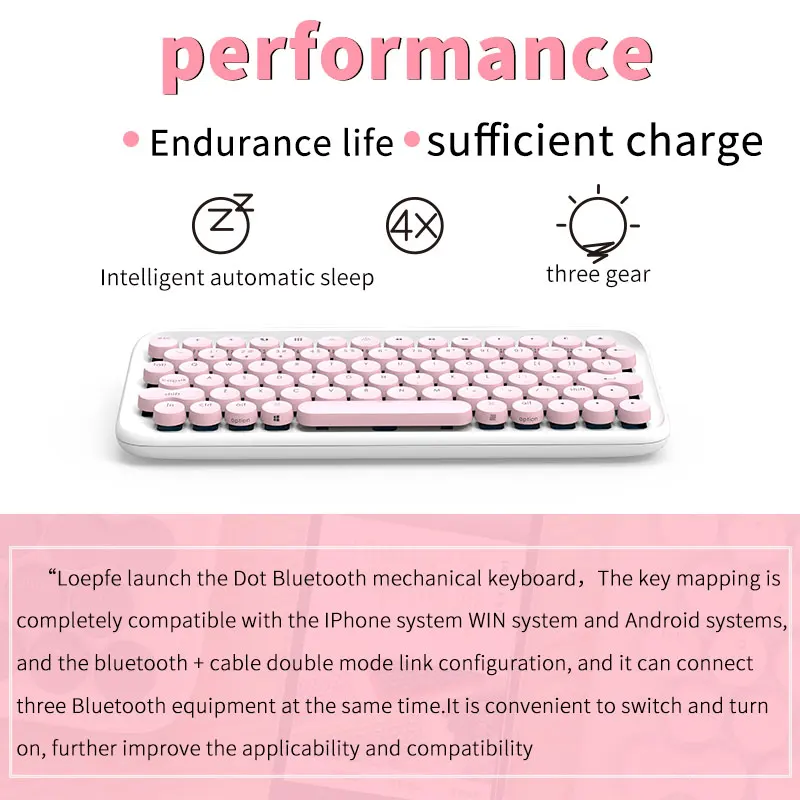 LOFREE точка Bluetooth USB механическая клавиатура Беспроводной подсветкой круглая