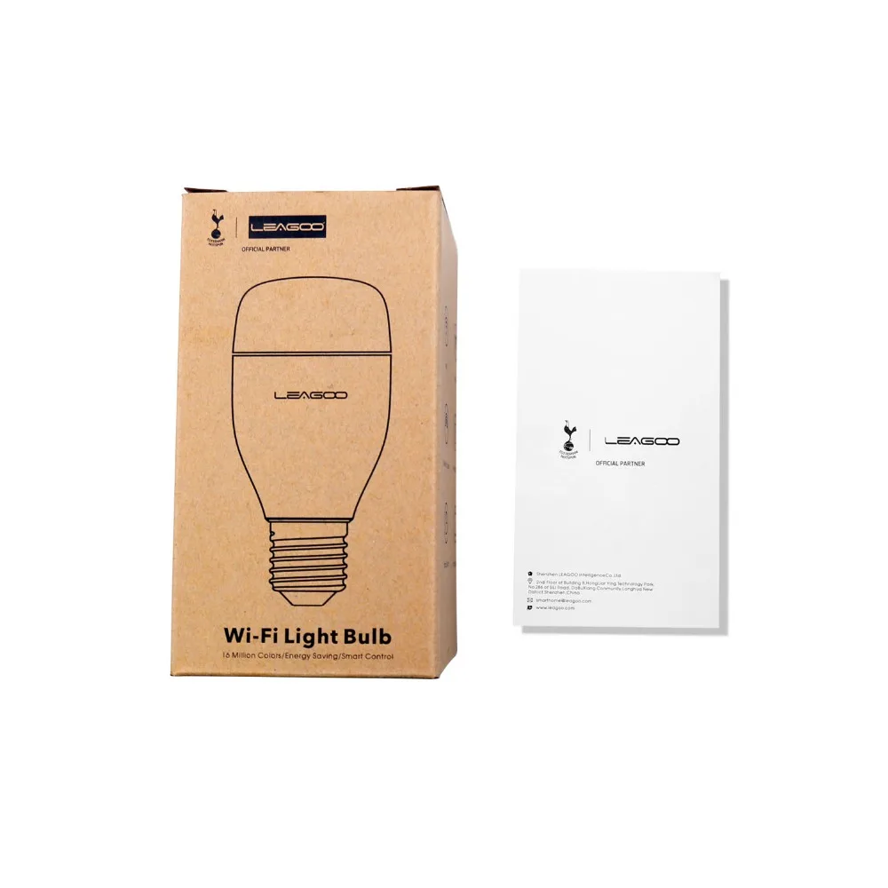LEAGOO Wi-Fi лампочка RGBW музыка Управление Функция Удаленная группа E27 7 Вт 50000hrs AC100-240V