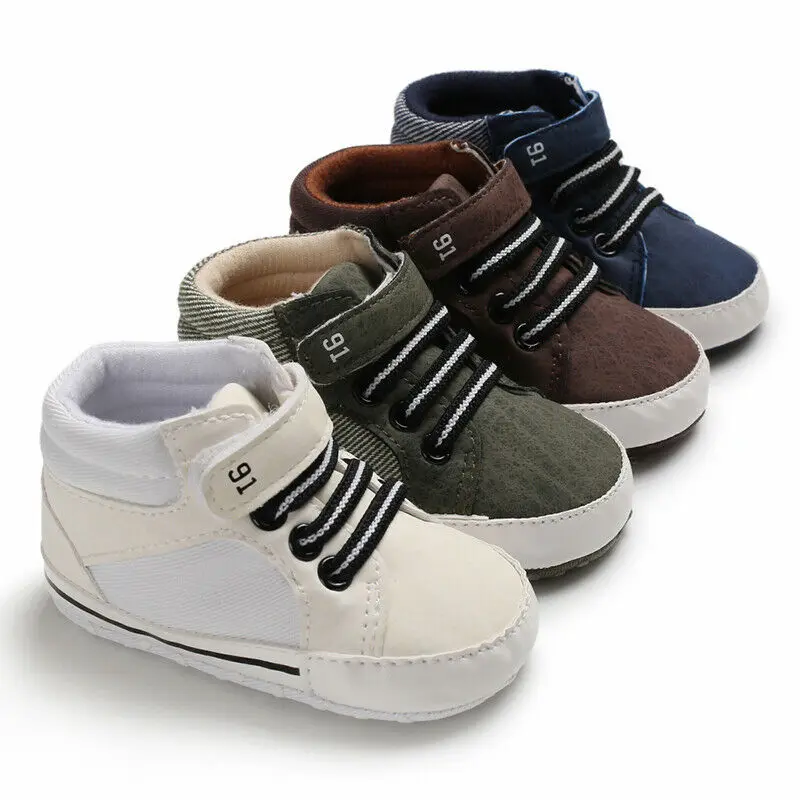 Newborn Infant Baby Boy Girl Casual Shoes Toddler Patchwork Solid Hook 4 Colors |