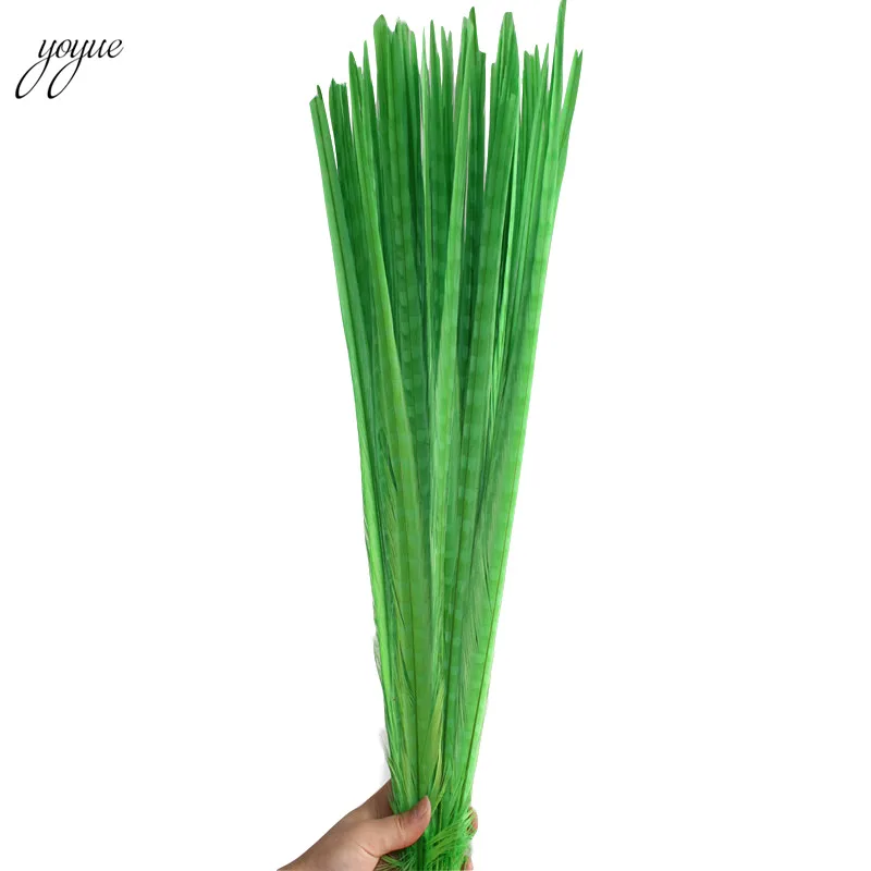 Plumas de cola de fais&aacute;n para decoraci&oacute;n de boda, plumas naturales para manualidades, 55-60CM, 22-24 pulgadas, venta al por mayor, 100 unids/lote-4