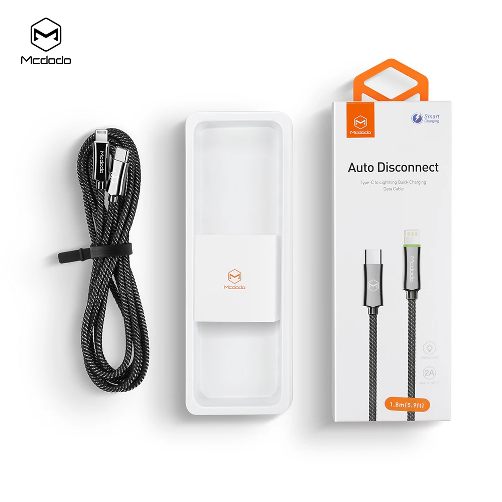 MCDODO PD Автоматическое включение/выключение быстрой зарядки USB кабель для iPhone XS Max XR